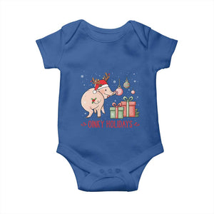 Oinky Holidays Baby Onesie Funny Christmas Pig Lover Gift TS12 Royal Blue Print Your Wear