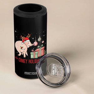 Oinky Holidays 4 in 1 Can Cooler Tumbler Funny Christmas Pig Lover Gift TS12 Print Your Wear
