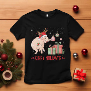 Oinky Holidays T Shirt Funny Christmas Pig Lover Gift TS12 Black Print Your Wear