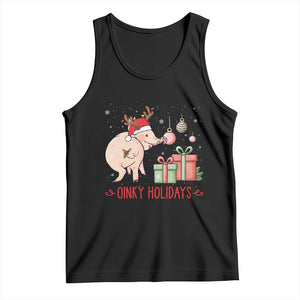 Oinky Holidays Tank Top Funny Christmas Pig Lover Gift TS12 Black Print Your Wear