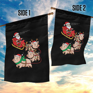 Santa Pig Sleigh Crew Garden Flag Funny Christmas Pig Lover Gift TS12 Print Your Wear