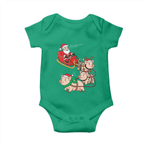 Santa Pig Sleigh Crew Baby Onesie Funny Christmas Pig Lover Gift TS12 Irish Green Print Your Wear