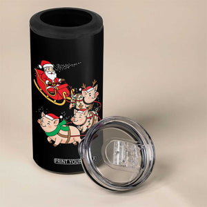 Santa Pig Sleigh Crew 4 in 1 Can Cooler Tumbler Funny Christmas Pig Lover Gift TS12 Print Your Wear