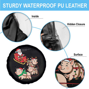 Santa Pig Sleigh Crew Spare Tire Cover Funny Christmas Pig Lover Gift TS12 Print Your Wear