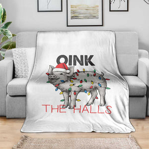 Oink The Halls Throw Blanket Funny Christmas Pig Lover Gift TS12 Print Your Wear