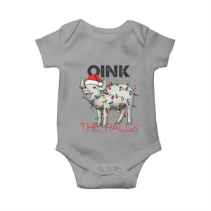 Oink The Halls Baby Onesie Funny Christmas Pig Lover Gift TS12 Sport Gray Print Your Wear