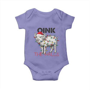 Oink The Halls Baby Onesie Funny Christmas Pig Lover Gift TS12 Violet Print Your Wear