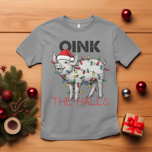 Oink The Halls T Shirt Funny Christmas Pig Lover Gift TS12 Sport Gray Print Your Wear