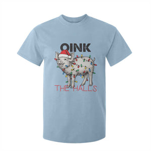 Oink The Halls T Shirt For Kid Funny Christmas Pig Lover Gift TS12 Light Blue Print Your Wear