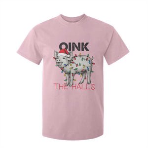 Oink The Halls T Shirt For Kid Funny Christmas Pig Lover Gift TS12 Light Pink Print Your Wear