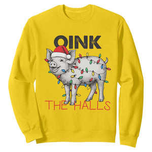 Oink The Halls Sweatshirt Funny Christmas Pig Lover Gift TS12 Daisy Print Your Wear
