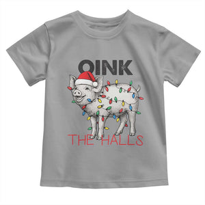 Oink The Halls Toddler T Shirt Funny Christmas Pig Lover Gift TS12 Sport Gray Print Your Wear