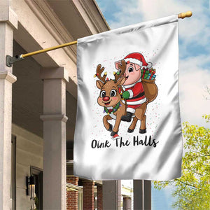 Oink The Halls Garden Flag Pig Christmas Farm Life Gift TS12 Print Your Wear