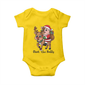 Oink The Halls Baby Onesie Pig Christmas Farm Life Gift TS12 Daisy Print Your Wear