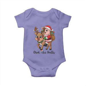 Oink The Halls Baby Onesie Pig Christmas Farm Life Gift TS12 Violet Print Your Wear