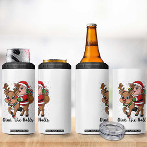 Oink The Halls 4 in 1 Can Cooler Tumbler Pig Christmas Farm Life Gift TS12 Print Your Wear