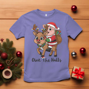 Oink The Halls T Shirt Pig Christmas Farm Life Gift TS12 Violet Print Your Wear
