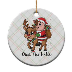 Oink The Halls Ceramic Ornament Pig Christmas Farm Life Gift TS12 1pc Christmas Plaid Print Your Wear