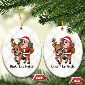 Oink The Halls Ceramic Ornament Pig Christmas Farm Life Gift TS12 Print Your Wear