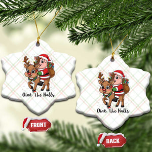 Oink The Halls Ceramic Ornament Pig Christmas Farm Life Gift TS12 Print Your Wear