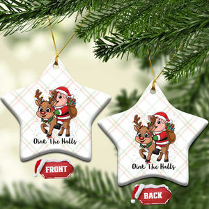 Oink The Halls Ceramic Ornament Pig Christmas Farm Life Gift TS12 Print Your Wear
