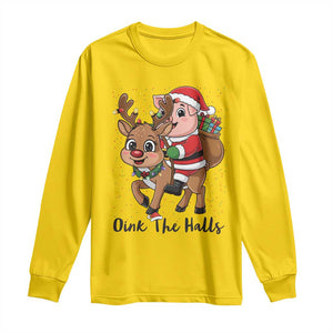 Oink The Halls Long Sleeve Shirt Pig Christmas Farm Life Gift TS12 Daisy Print Your Wear