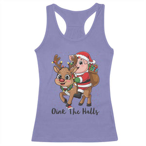 Oink The Halls Racerback Tank Top Pig Christmas Farm Life Gift TS12 Violet Print Your Wear