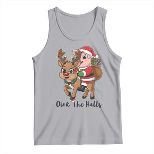 Oink The Halls Tank Top Pig Christmas Farm Life Gift TS12 Athletic Heather Print Your Wear
