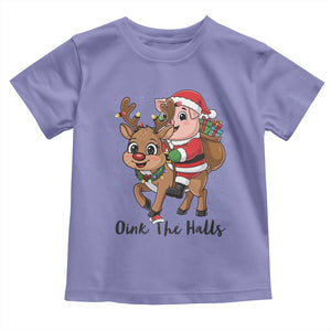 Oink The Halls Toddler T Shirt Pig Christmas Farm Life Gift TS12 Violet Print Your Wear