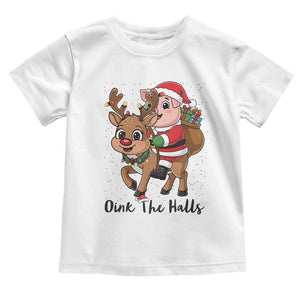 Oink The Halls Toddler T Shirt Pig Christmas Farm Life Gift TS12 White Print Your Wear