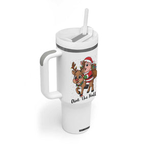 Oink The Halls Tumbler With Handle Pig Christmas Farm Life Gift TS12 Print Your Wear