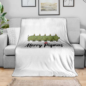 Merry Pigmas Throw Blanket Holiday Gift For Pig Lovers TS12 Print Your Wear