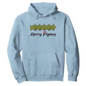 Merry Pigmas Hoodie Holiday Gift For Pig Lovers TS12 Light Blue Print Your Wear