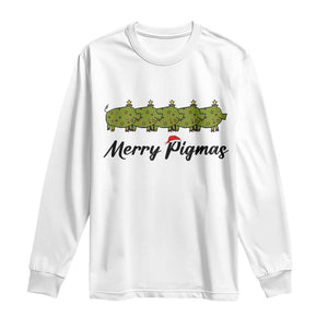 Merry Pigmas Long Sleeve Shirt Holiday Gift For Pig Lovers TS12 White Print Your Wear