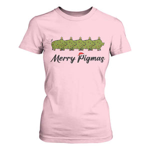 Merry Pigmas T Shirt For Women Holiday Gift For Pig Lovers TS12 Light Pink Print Your Wear