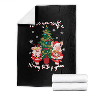 Have Yourself A Merry Little Pigmas Throw Blanket Christmas Pig Lover Farm Life TS12 Black Print Your Wear