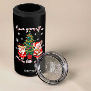 Have Yourself A Merry Little Pigmas 4 in 1 Can Cooler Tumbler Christmas Pig Lover Farm Life TS12 Print Your Wear