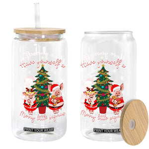 Have Yourself A Merry Little Pigmas Glass Can Christmas Pig Lover Farm Life TS12 Print Your Wear