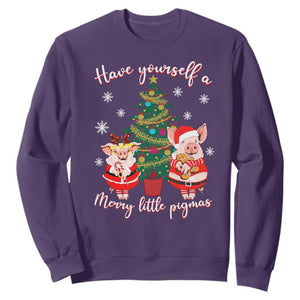 Have Yourself A Merry Little Pigmas Sweatshirt Christmas Pig Lover Farm Life TS12 Purple Print Your Wear