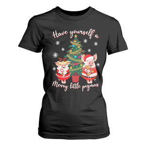 Have Yourself A Merry Little Pigmas T Shirt For Women Christmas Pig Lover Farm Life TS12 Black Print Your Wear