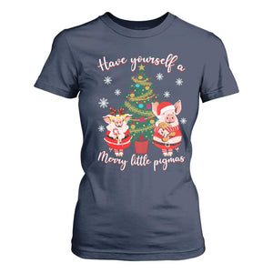 Have Yourself A Merry Little Pigmas T Shirt For Women Christmas Pig Lover Farm Life TS12 Navy Print Your Wear