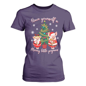Have Yourself A Merry Little Pigmas T Shirt For Women Christmas Pig Lover Farm Life TS12 Purple Print Your Wear