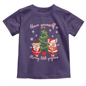 Have Yourself A Merry Little Pigmas Toddler T Shirt Christmas Pig Lover Farm Life TS12 Purple Print Your Wear