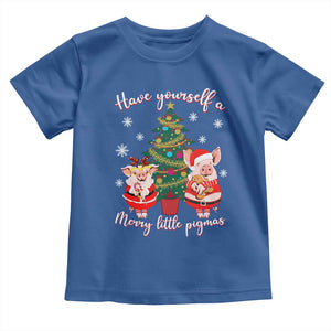 Have Yourself A Merry Little Pigmas Toddler T Shirt Christmas Pig Lover Farm Life TS12 Royal Blue Print Your Wear
