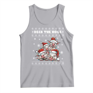 Deck The Hogs Ugly Christmas Sweater Tank Top Pig Lover Gift TS12 Athletic Heather Print Your Wear