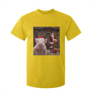 Funny Christmas Pig Selfie With Santa Gift T Shirt For Kid TS12 Daisy Print Your Wear