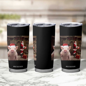 Funny Christmas Pig Selfie With Santa Gift Tumbler Cup TS12 Print Your Wear