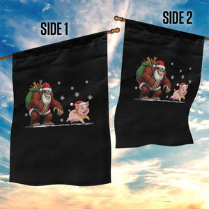 Christmas Cryptid Farm Life Gift Garden Flag Funny Bigfoot Chasing Pig TS12 Print Your Wear
