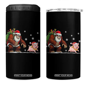 Christmas Cryptid Farm Life Gift 4 in 1 Can Cooler Tumbler Funny Bigfoot Chasing Pig TS12 One Size: 16 oz Black Print Your Wear