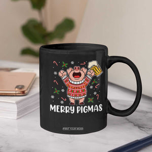 Christmas Pig Drinking Beer Coffee Mug Funny Merry Pigmas Gift TS12 Print Your Wear